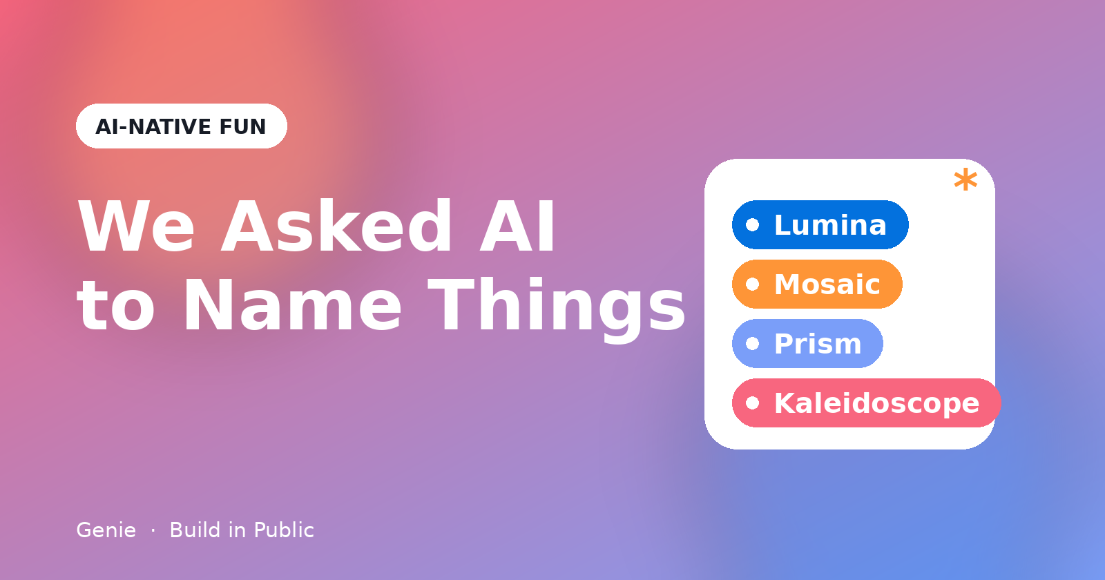 We Asked AI to Name Things
